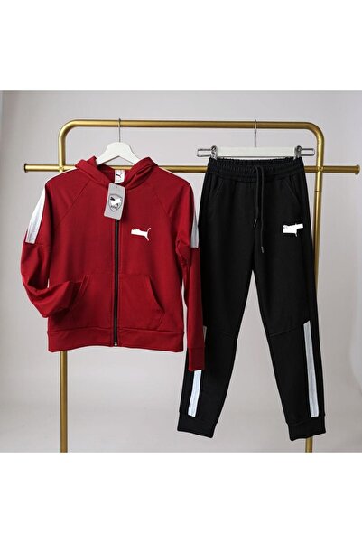 esmacamoda Boy's Written Gray Tracksuit Set