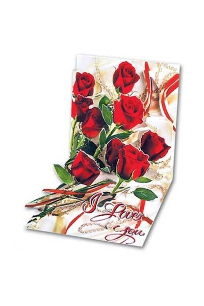 PopShots Felicitare 3D Treasure Trandafiri