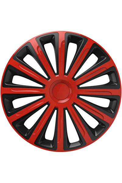 Cridem Set capace roti auto Trend 4buc - Rosu/Negru - 16''