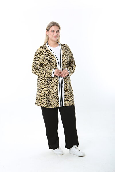 XL Modam Women's Lycra Patterned Oversized Cardigan