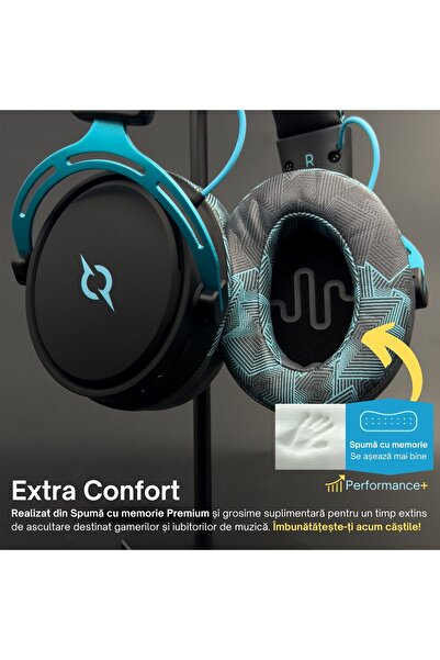 PadForce Set de 2 bureți GamingXL pentru HyperX, Aqirys, SteelSeries, Logitech, ATH, Velvet - Infinity