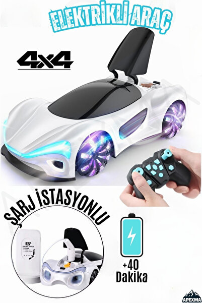 Apexma Oyuncak Uzaktan Kumandalı Şarj İstasyonlu Led Işıklı Sesli Müzikli Şa...