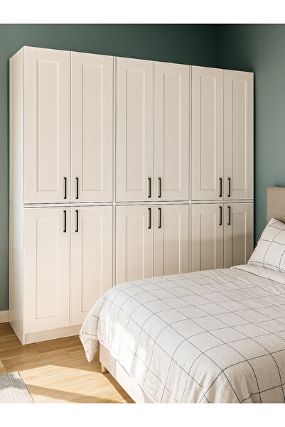 dorpek Arden 6 Kapaklı Gardırop - 182 cm Y, 184 cm G - Genç Odası ve Yatak Odası Gardırop