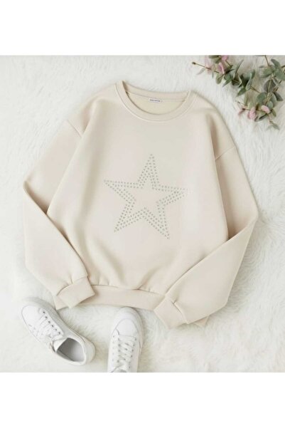 blackbonds Unisex Star Stroke Taş Baskılı Sweatshirt