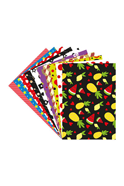 Minopi Desenli Fon Kartonu 50x70 Cm 10'lu Paket Canlı Renk