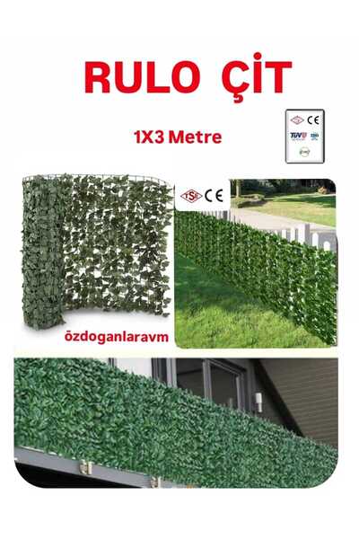 dogant özdoğanlar avm Rulo Yapay Sarmaşık Çit, Duvar Yaprak Ekran, Dış Mekan İç Mekan,1X3 Metre