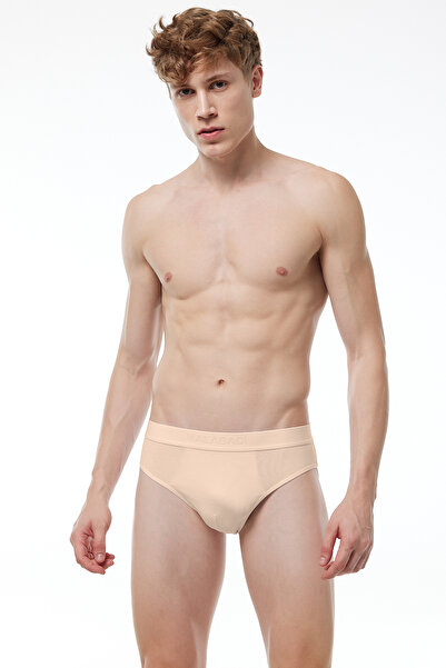 Malabadi Invisible Slip Men's Skin Color Lycra Modal Underwear Non-Show Briefs 080