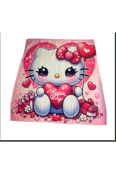 OEM Cat Pattern Blanket 130 x 150 Cm, Pink