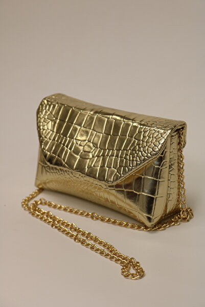 Ojo Shine – Μίνι βραδινή τσάντα κροκόδειλος με λουράκι αλυσίδας
