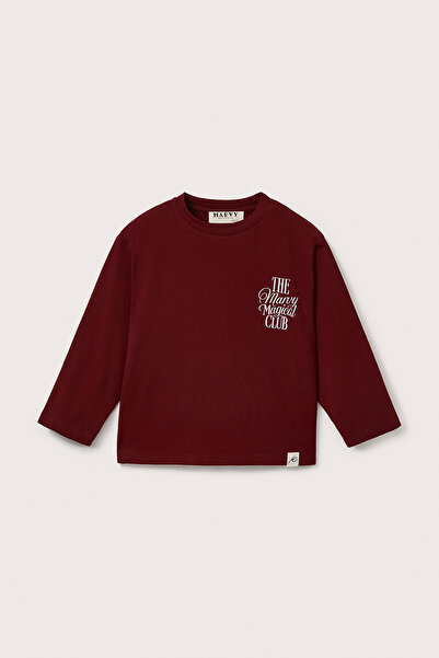 Marvy The Magical Club Burgundy Printed Long Sleeve Tshirt