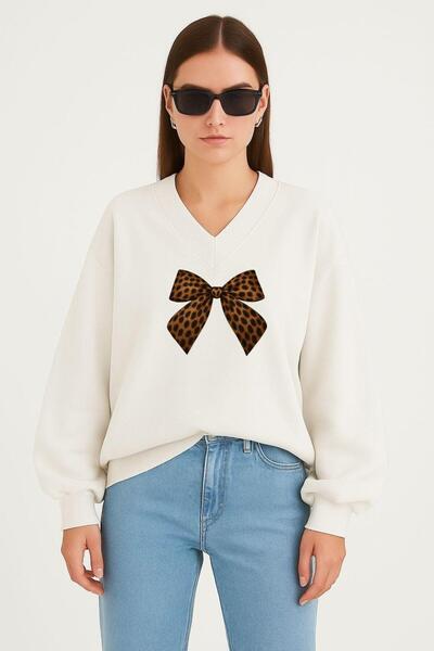 BENROMA SWEATSHIRT UNISEX CU DECOLTEU IN V CU IMPRIMARE CU PANGONI