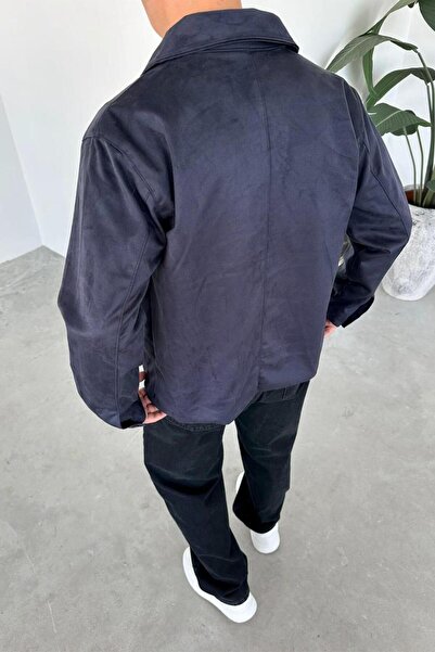 HAFKAGİYİM Синій замшевий матеріал Basic Relaxed Куртка