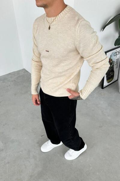 HAFKAGİYİM Крем Силенсър Бродерия Мек Релаксиращ Пуловер