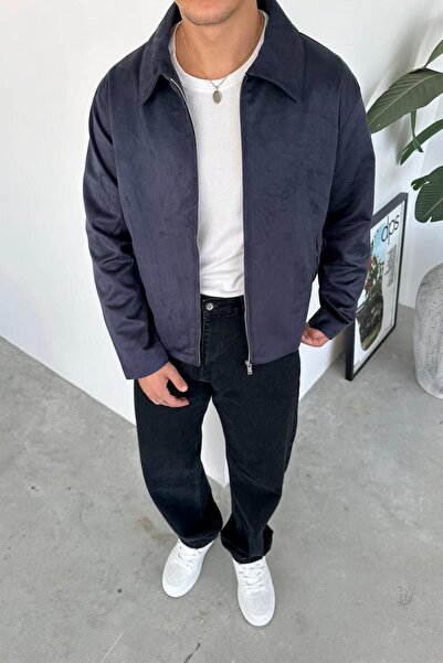 HAFKAGİYİM Синій замшевий матеріал Basic Relaxed Куртка