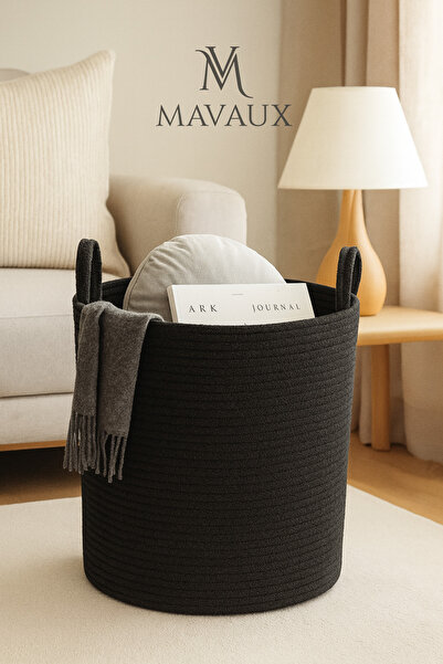 MaVaux Ручна робота, великий кошик з текстурою – 40 x 36 см Декоративний органайзер для дому, іграшок та білизни