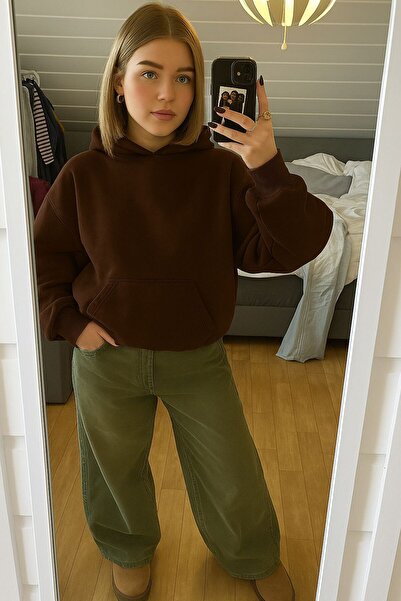 E-ROMA سترة رياضية بقلنسوة للجنسين مصنوعة من القطن الممشط بثلاث خيوط