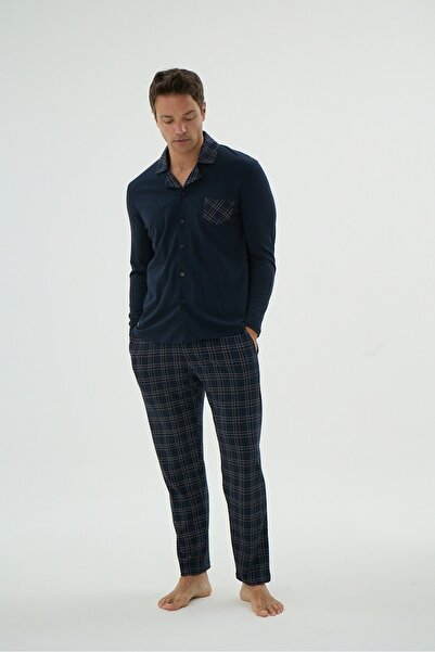 Svm 9622 ЧОЛОВІЧИЙ ПІЖАМНИЙ КОМПЛЕКТ З ПРИНТОМ І ГУДЗИКАМИ