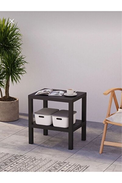 MEYA PİNE Mithra Life 2 Katlı Plastik Siyah Banyo Mutfak Rafı