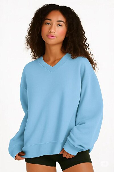 BENROMA SWEATSHIRT UNISEX CU DECOLTEU IN V