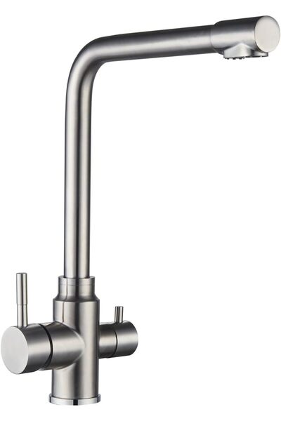 MILLEN صنبور مطبخ بمقبض واحد مع دوران 360 درجة، مصنوع من الفولاذ المقاوم للصد...