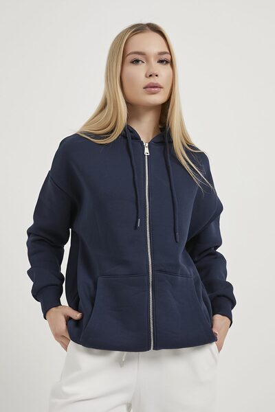 Arma Life Γυναικείο φούτερ ARMALIFE 2501 με φερμουάρ, μεγάλου μεγέθους, με κουκούλα και σαρδόνικο σχέδιο