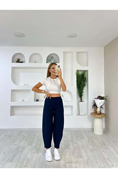 İrka Moda Kreep Kemersiz Balon Pantolon