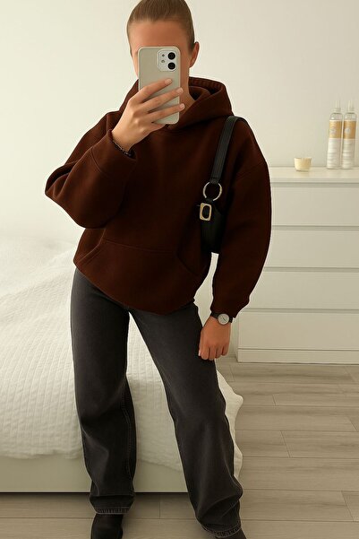 BENROMA سترة رياضية بقلنسوة للجنسين مصنوعة من القطن الممشط بثلاث خيوط