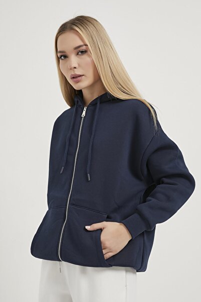 Arma Life Γυναικείο φούτερ ARMALIFE 2501 με φερμουάρ, μεγάλου μεγέθους, με κουκούλα και σαρδόνικο σχέδιο