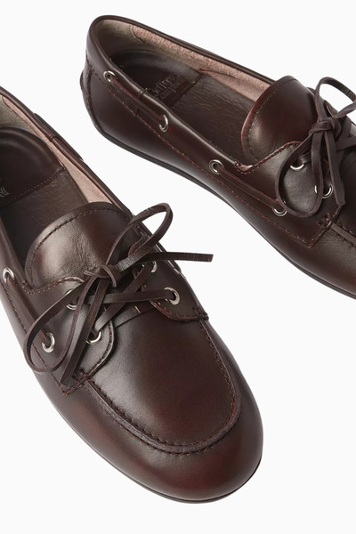 Jeffrey Campbell Boast Kahverengi Yıkamalı Deri, Bağcıklı Kadın Loafer Ayakkabı