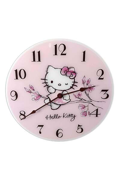 SANRIO Large Hello Kitty wall clock, Glass dial, diameter 40 cm -