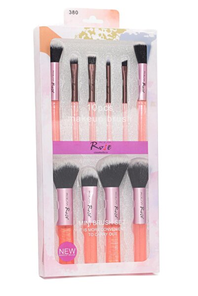 Roesıa Rose Cosmetics Set de pensule de machiaj Rose New Real, 10 piese