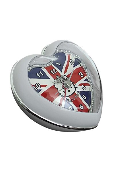 SANRIO Hello Kitty UK table clock with alarm, heart shape, 11 x 11 cm, ZR26322