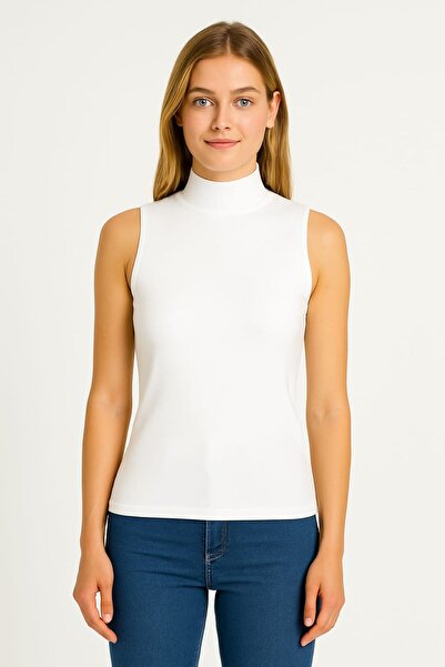 enmodaiçgiyim 3 штуки елітних білих бавовняних боді з рибальським коміром і без рукавів для жінок – Basic, чотири сезони