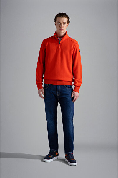 PAUL&SHARK MEN'S ZIPPED PULLOVER C.WWOOL