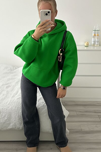 DM DOLCE MORE سترة رياضية بقلنسوة للجنسين مصنوعة من القطن الممشط بثلاث خيوط