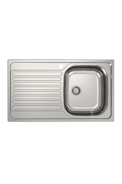 Asil Krom Paslanmaz Çelik 50 X 86 Tek Göz Dekorlu Eviye Sol