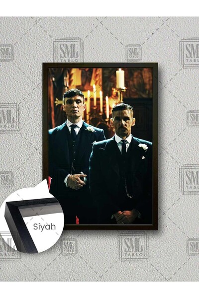 SML TABLO Peaky Blinders Dizisi Takım Elbise Thomas Shelby Çerçeveli Dikey Ka...