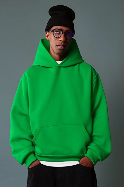 E-ROMA Hanorac unisex cu glugă, imprimat, din bumbac pieptănat cu 3 fire