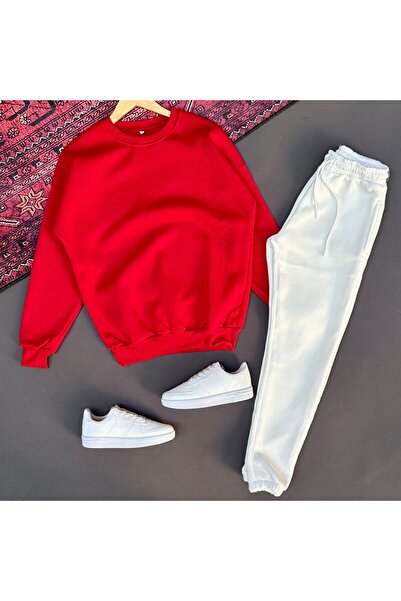 THEGENTMAN Three Thread Compact Crew Neck Cotton Premium Oversize Tracksuit Set