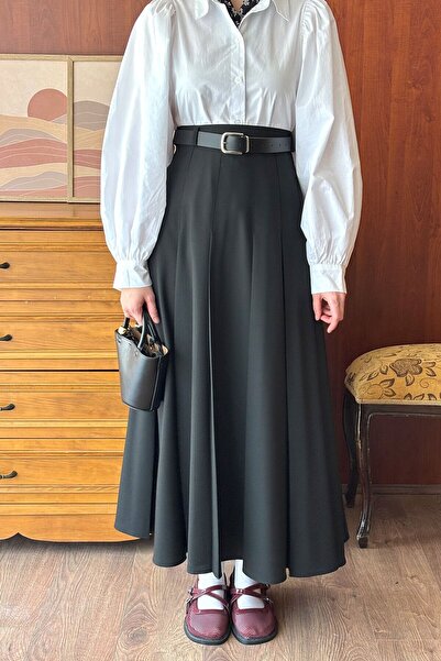 Ceylan Otantik Black Polyviscon College Skirt