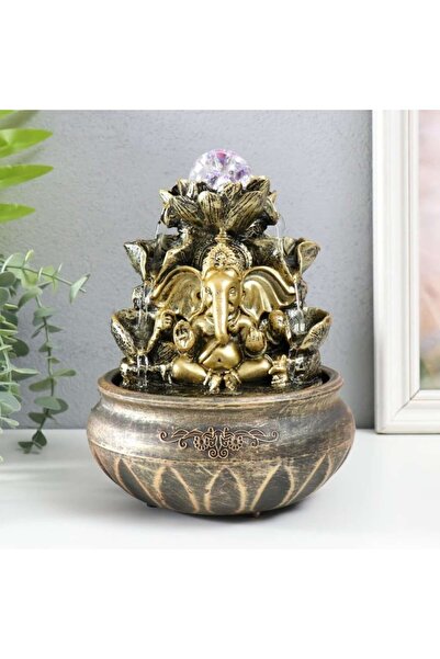 Feng Shui Fantana de apa in trepte cu lumina led si Ganesh de protectie
