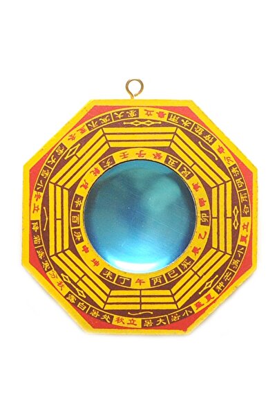 Feng Shui Oglinda Ba Gua concava galbena