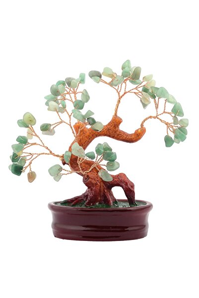 Feng Shui Copac cu aventurin pe suport ceramic - 24 cm inaltime