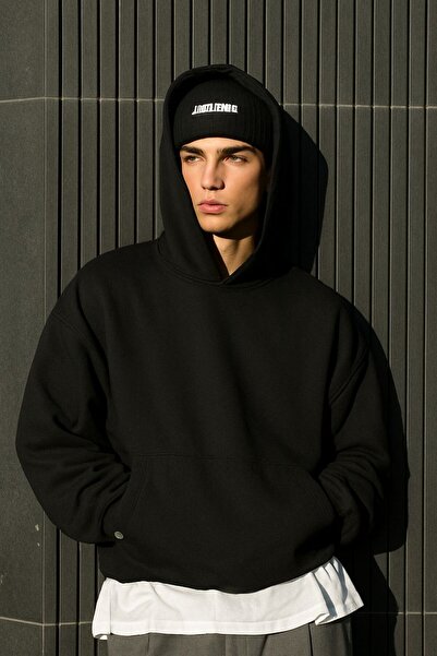 E-ROMA سترة رياضية بقلنسوة مطبوعة من القطن الممشط بثلاث خيوط للجنسين