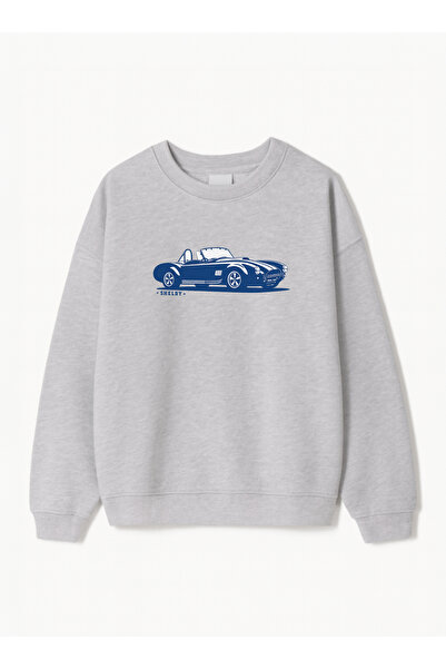 Disante Hanorac unisex oversize cu imprimeu Shelby – decolteu crew, fleece cu 3 fire