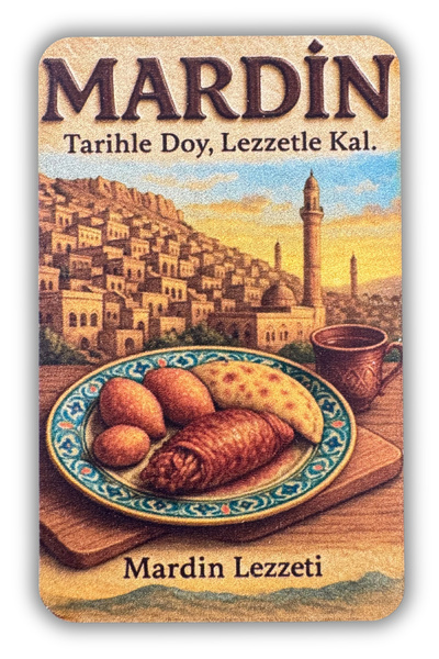 Woobizo Mardin ahşap tasarım buzdolabı magneti - Hediyelik Magnet