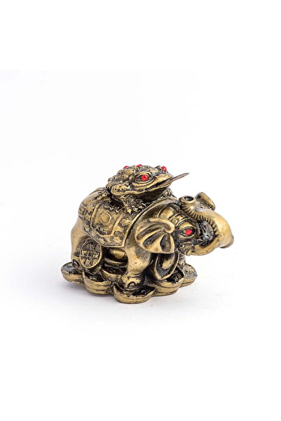 Feng Shui Elefant cu broasca raioasa cu trei picioare - mic