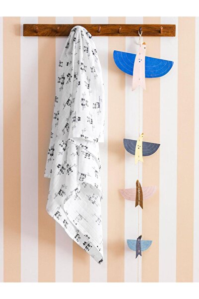 LC Waikiki Panda Patterned Baby Girl Muslin Blanket 90X100 cm (W3)