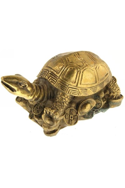 Feng Shui Broasca testoasa aurie pe monede - Mare