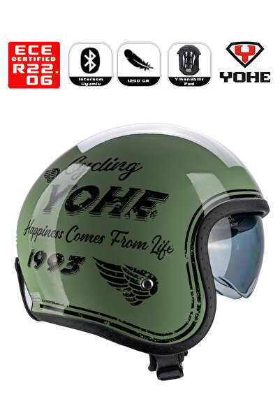 Yohe MOTOR KASKI 880-SHİNY GREEN/BLACK/SİLVER